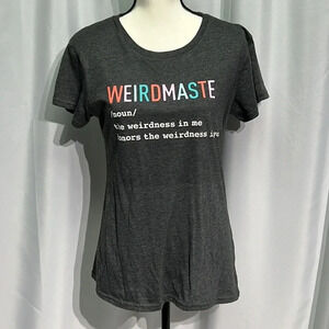 Instant Message Weirdmaste Heather Gray/Charcoal Graphic T-shirt - size Medium